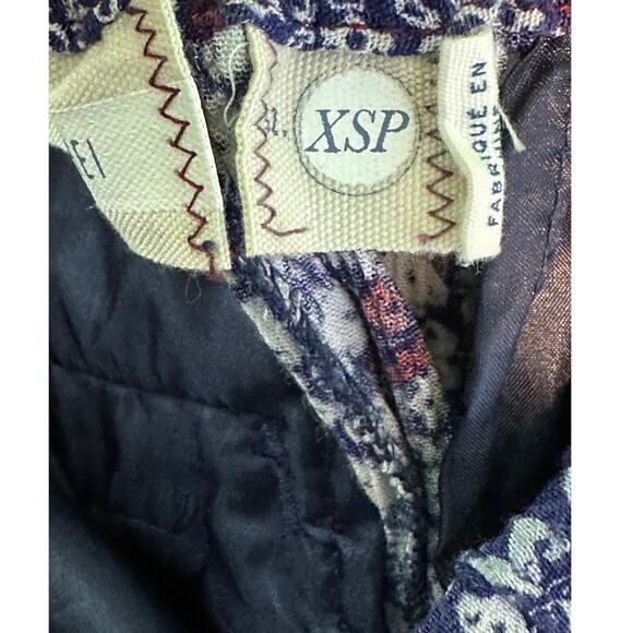 Hei Hei blue white floral boho wide legs pants size XSP - Picture 4 of 10